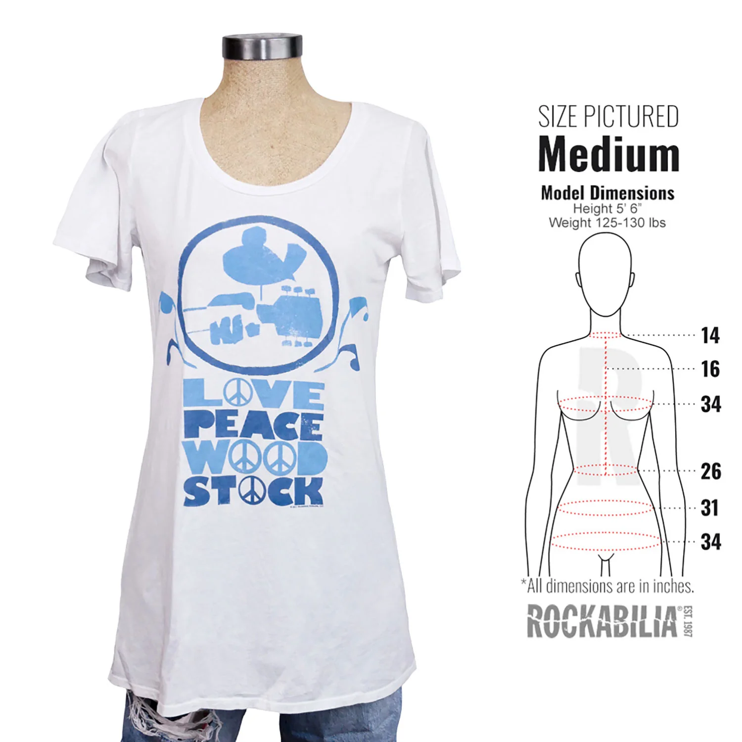 Love Peace Wood Stock Junior Top - Image 4
